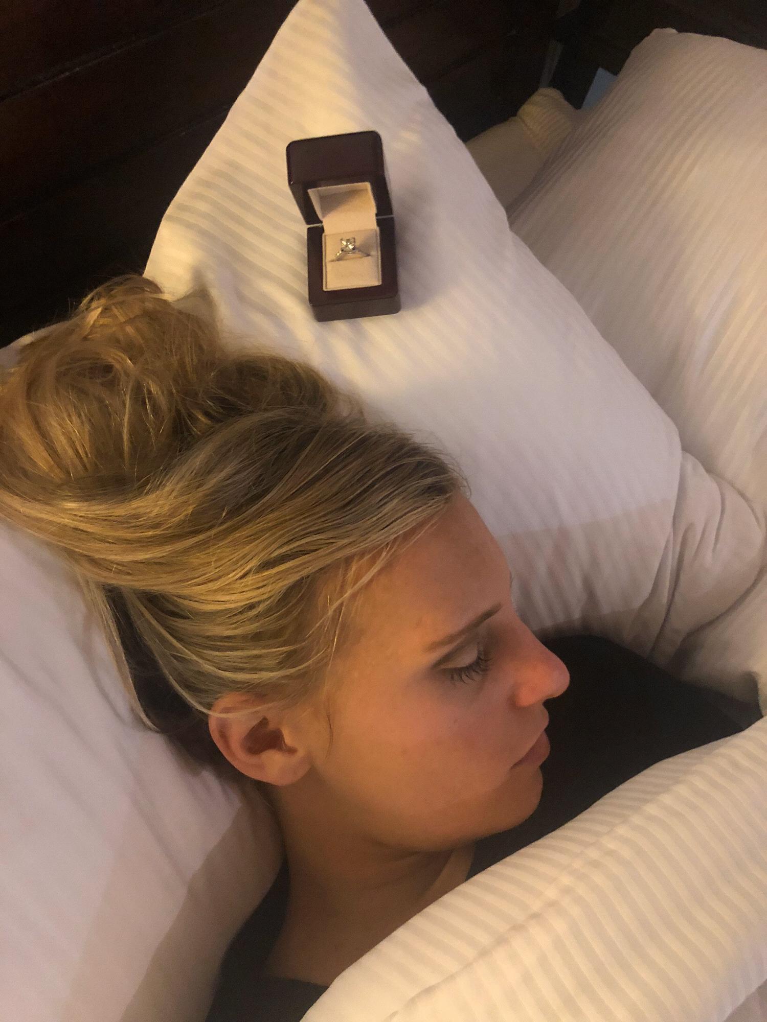 This was a couple of nights before the engagement. Lauren had no idea how close her ring was during that trip.