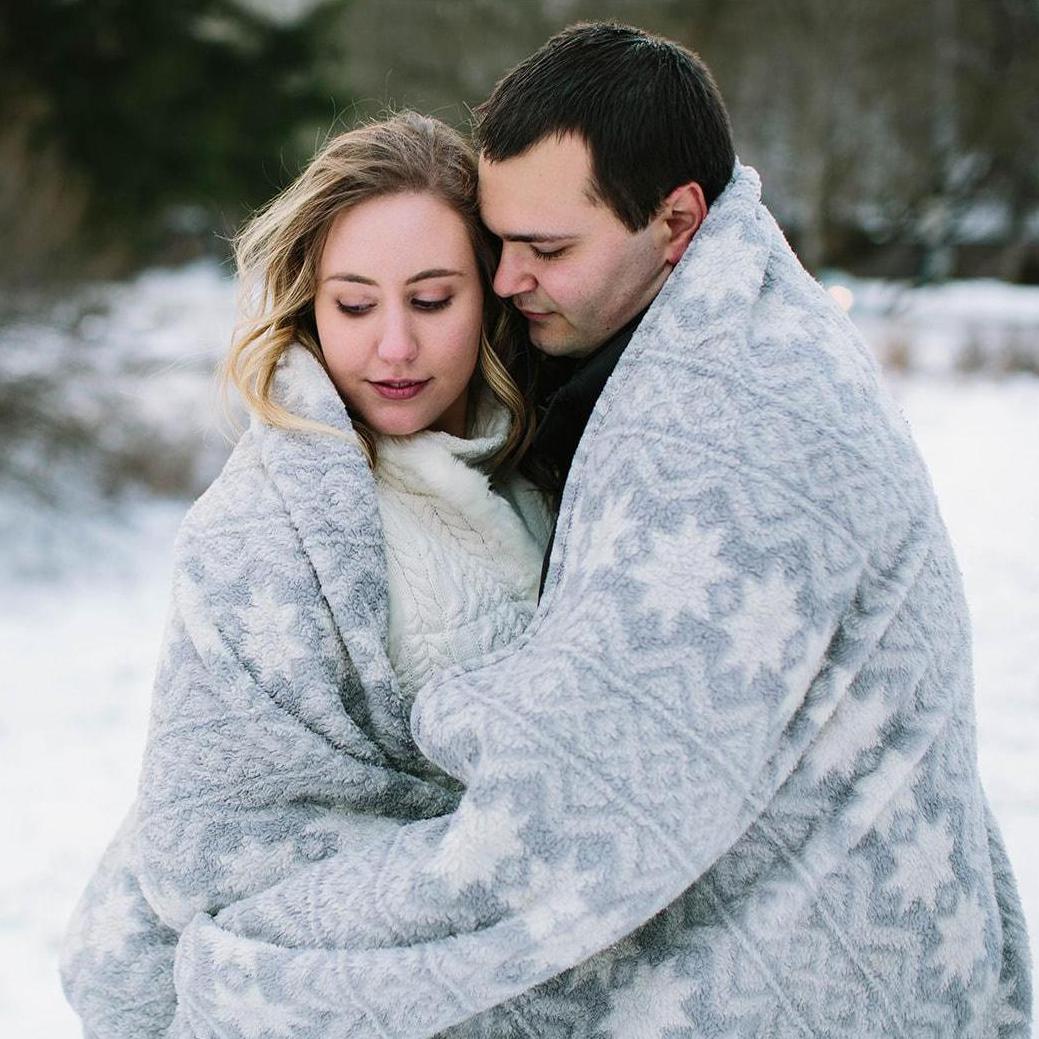We both love snow and were excited to have a snowy engagement session to remember