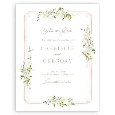 Peach, Orange Wedding Digital Save the Date - Erica Portrait