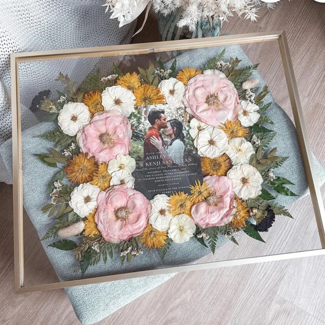 Preserved Wedding Bouquet in a Frame