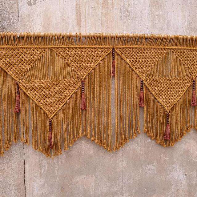 Mustard large macrame living room decor