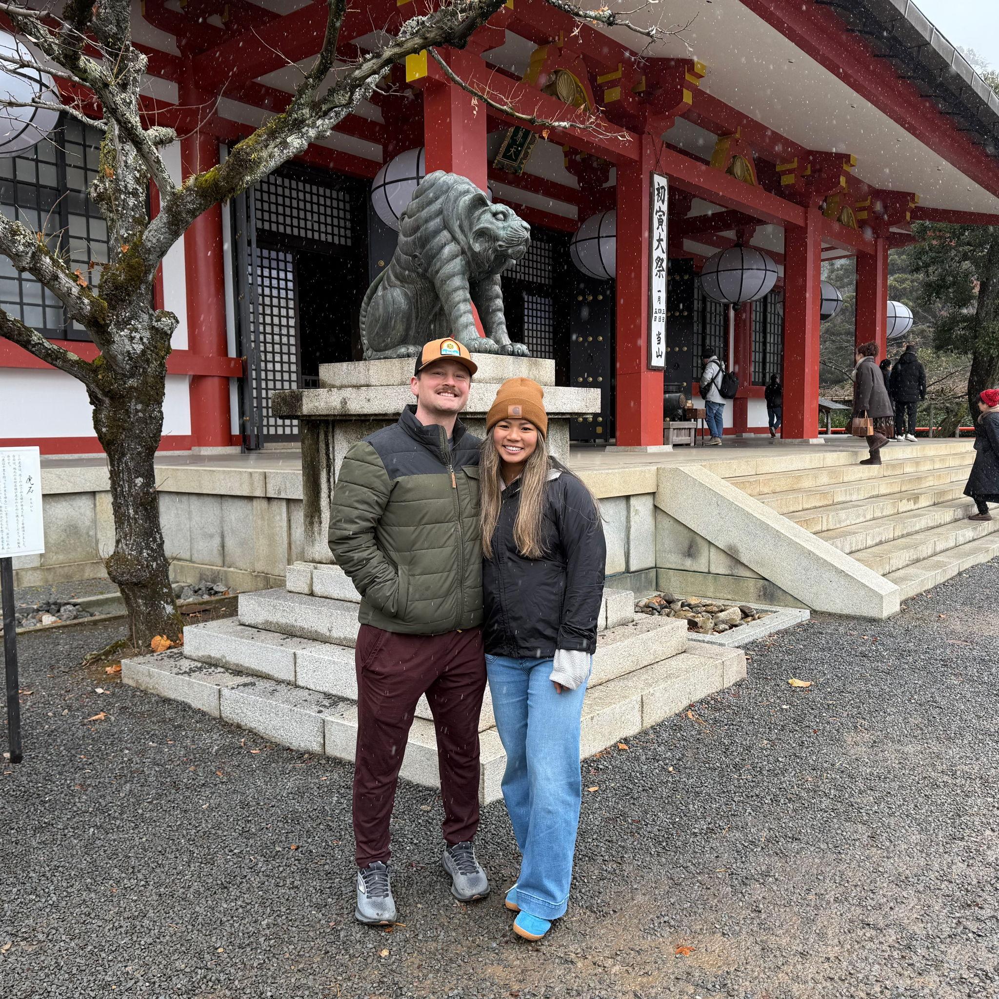 In Kyoto - looking at all the temples!