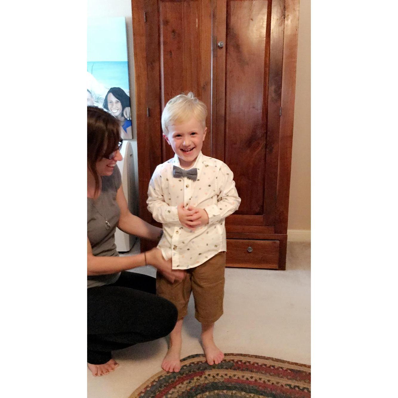 my handsome nephew in his "wedding clothes"
