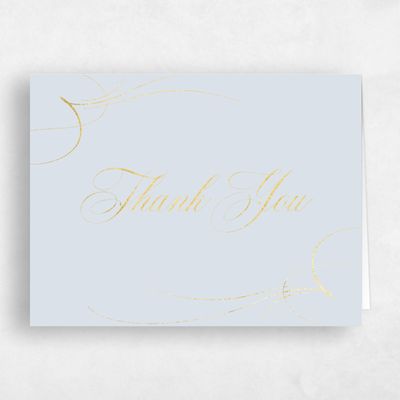 Ice, Blue Wedding Thank You - Clifton Landscape Foil