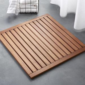 cb2 lateral teak bath mat
