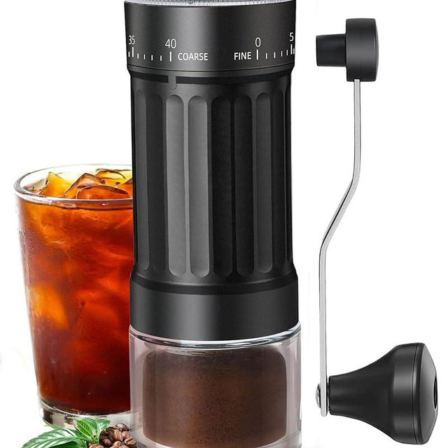 Rsoilch Manual Coffee Grinder With Ceramics Burr For Espresso,French Press,40 Adjustable Settings,Portable Hand Coffee Bean Mill For Home Use and Camping Travel,Coffee Bean Grinders With Hand Crank