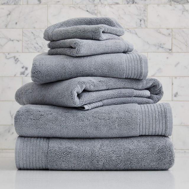 Organic Premium Spa Towel Set, Marina Blue, Set of 6