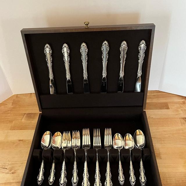 Vintage Gorham Flatware RENOIR Silverplate, Glorious Full Service for 6, Very Ornate, With Chest