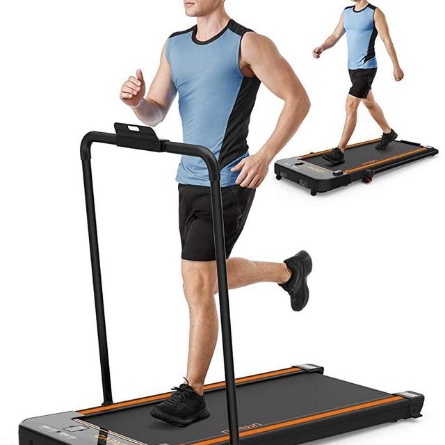 UREVO 2 in 1 Under Desk Treadmill, 2.5HP Folding Electric Treadmill Walking Jogging Machine for Home Office with Remote Control