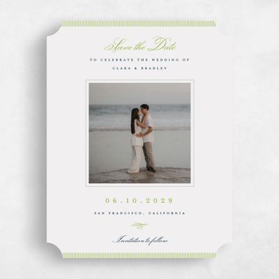 Green Ticket Wedding Save the Date - Dinard Photo