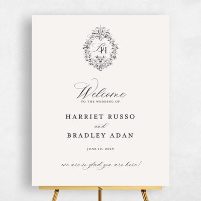 Ebony, Beige Wedding Sign - Lockwood Portrait