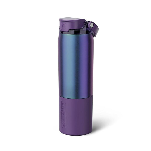 BrüMate Rise 25oz Water Bottle With 100% Leakproof Covered Silicone Straw | Insulated Stainless Steel Water Bottle With Removable Straw | Fast Flow | Soft Sip Silicone Spout | BPA-Free (Dark Aura)