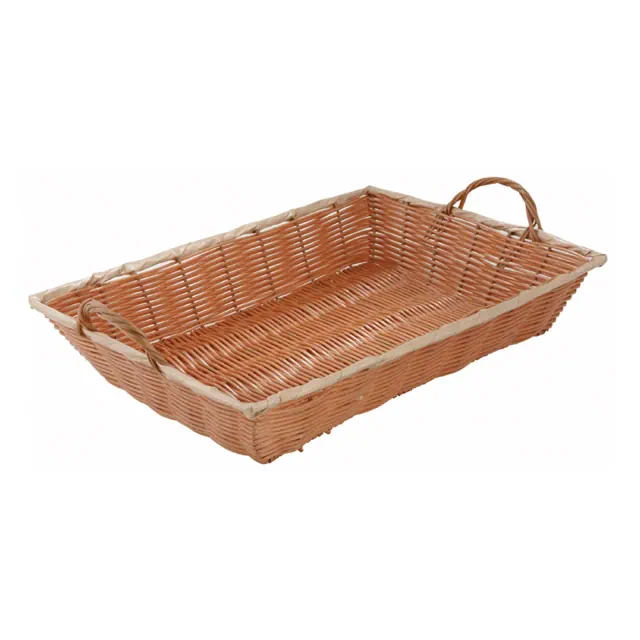 Winco Woven Basket with Handles, Rectangular, 8" x 12"