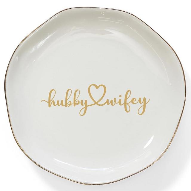 HOME SMILE Wifey Hubby Ring Dish,Unique Wedding Gifts for Couples,Bridal Shower Gifts,Unique Gift for Engagement,Wedding, Newly-Married Anniversary for Him Her Mother Father
