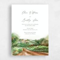 Green Wedding Invitation - Hillpine Classic