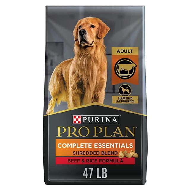 Purina Pro Plan High Protein Dog Food With Probiotics for Dogs, Shredded Blend Beef & Rice Formula - 47 lb. Bag