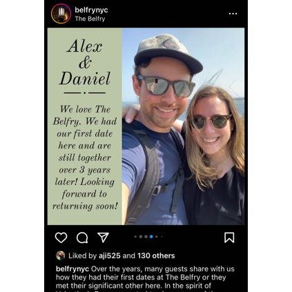 featured on our first date spot's Valentine's Day Instagram!