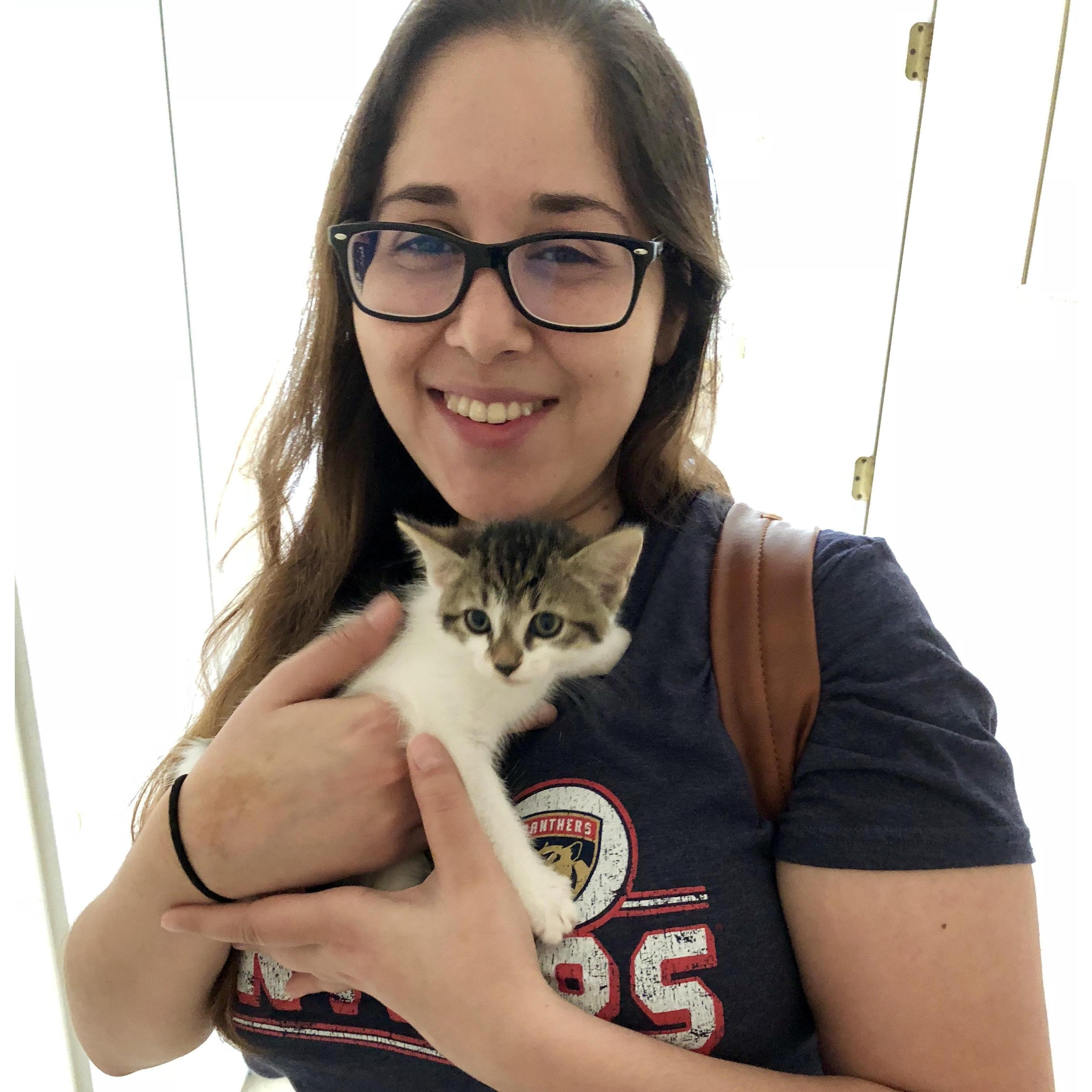 First day we met our new kitten at her foster home.