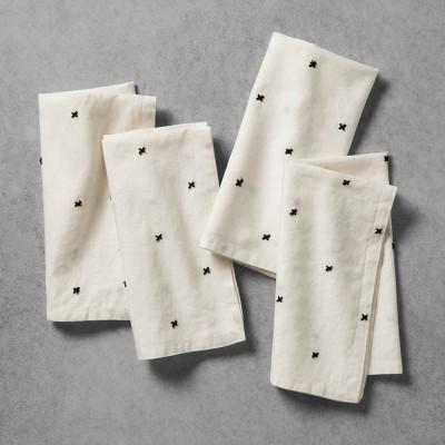 X Pattern Napkins (Set of 4) - Cream