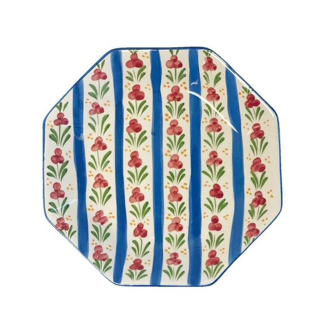 Chita Blue Stripe Dessert Plate