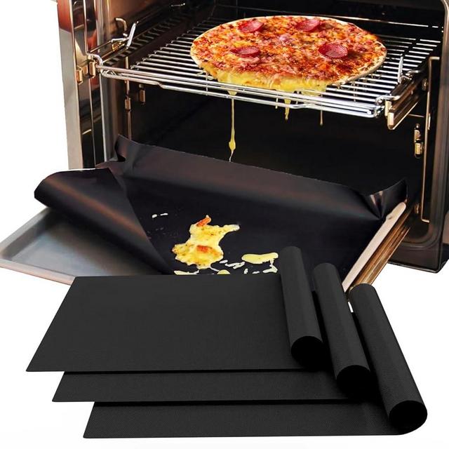 Demiwise 3 Pack Oven Liners for Bottom of Oven, 16x24 Inch Thick Heavy Duty Non Stick Teflon Oven Mats, BPA and PFOA Free Reusable Oven Liners for Bottom of Electric Oven