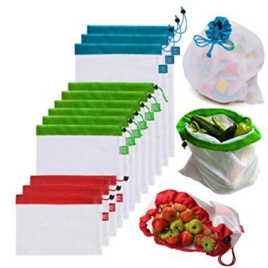 BB Brotrade MPB12 Reusable Mesh Produce Bags Premium (Set of 12 PCS)