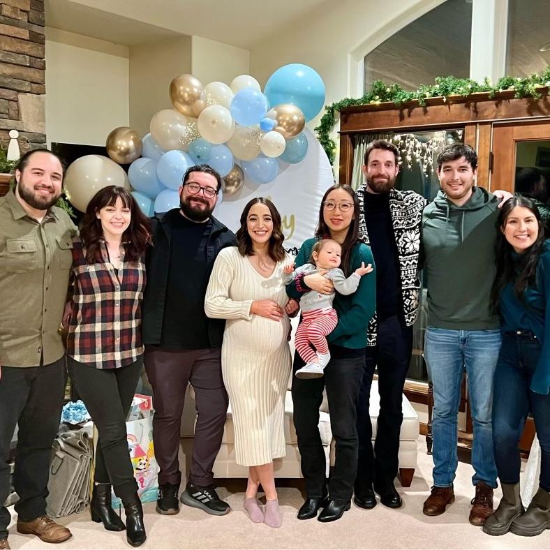 December 2023: Amanda's first family photo with the Hatz siblings!