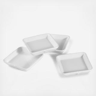 French Countryside Square Dipping Plate, Set of 4