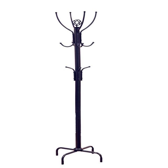 Home Craft 12-Hook Metal Coat Rack, Black