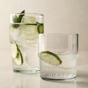 Short, Clear, Set of 8 - Essential Stacking Drinking Glass Collection