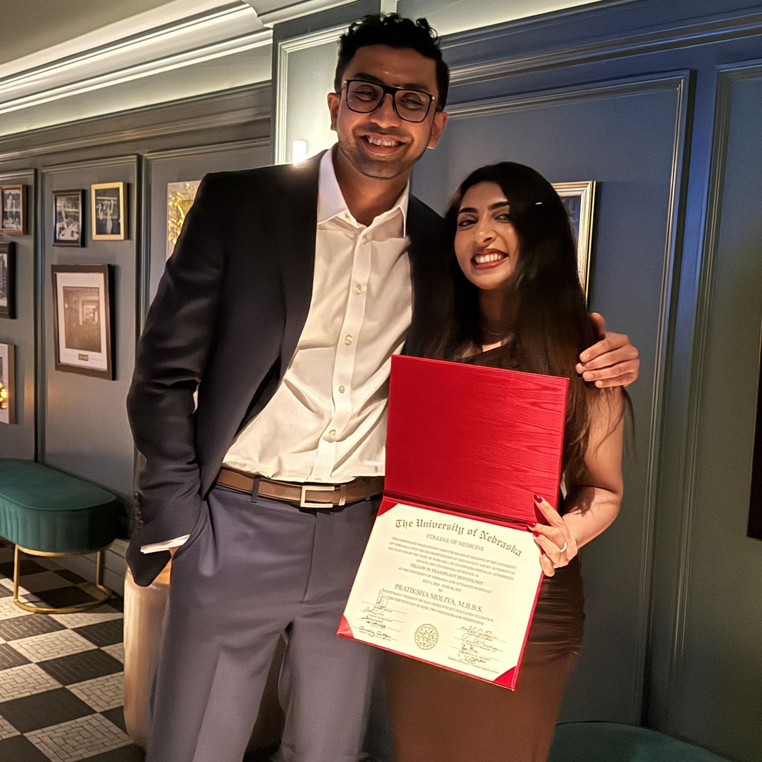 Pratiksha collecting Diplomas. Omaha, NE