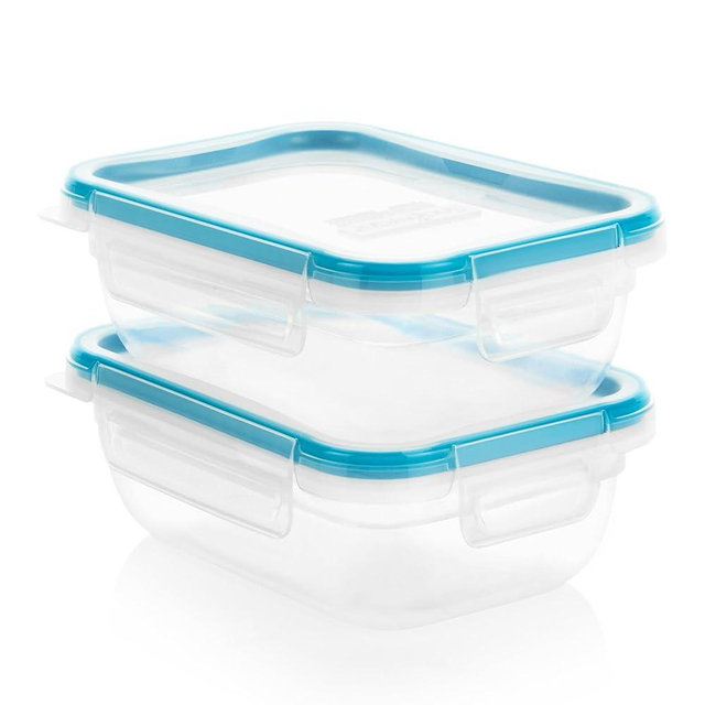 Snapware Plastic Total Solution 2-Pack (3-Cup) Food Storage Containers Set, Leakproof & Airtight Plastic Locking Lids Containers, Non-Toxic BPA-Free Lids, Microwave Dishwasher Freezer Safe