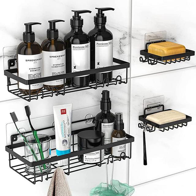 Moforoco Shower Caddy Shelf Organizer Rack, Self Adhesive Sage Green  Bathroom Shelves Basket, Home Farmhouse Wall Shower Inside Organization and