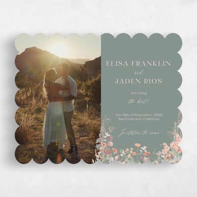 Green Scalloped Wedding Save the Date - Harley Photo
