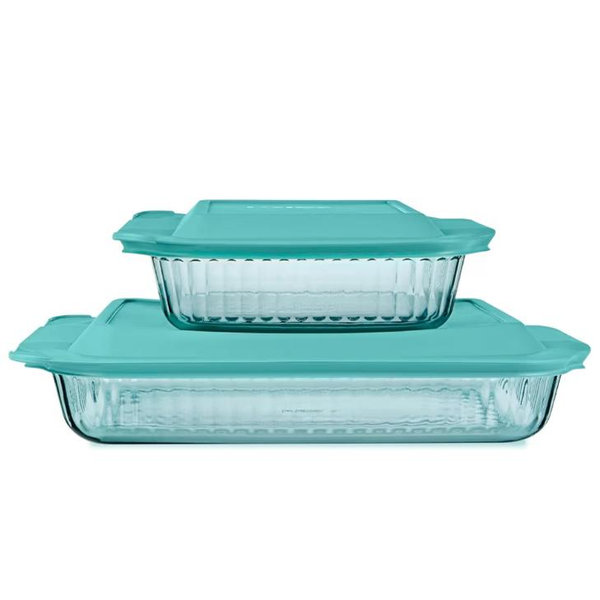 Pyrex Tinted Glass Bakeware Set - Aqua