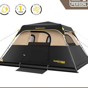 FanttikOutdoor Camping Tent 4/6/8/10 Person Instant Cabin Tent Setup in 60 Seconds with Rainfly & Windproof Portable with Carry Bag for Family Camping & Hiking