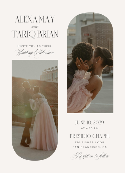 Dempsey Multiphoto | Light Oatmeal | Zola Wedding Invitations