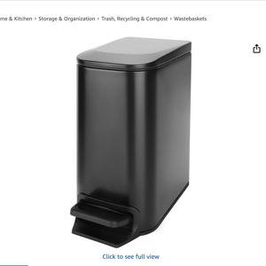 Cesun Small Bathroom Trash Can with Lid Soft Close, Step Pedal, 6 Liter / 1.6 Gallon Stainless Steel Garbage Can with Removable Inner Bucket, Anti-Fingerprint Finish (Matt Black)