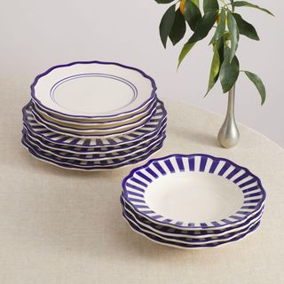 Mix & Match 12-Piece Dinnerware Set with Pasta Bowl, Service for 4