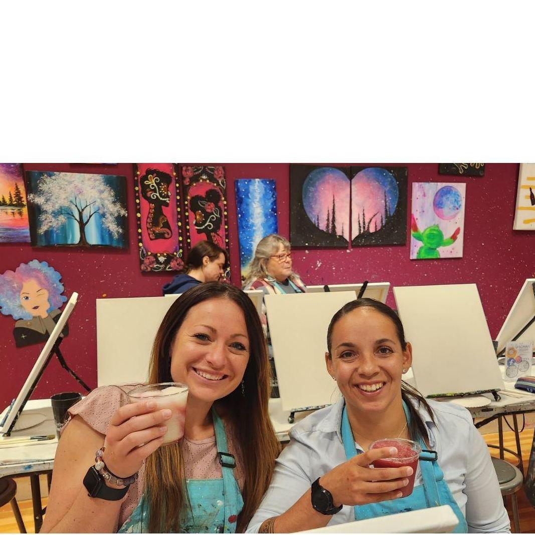 Painting with a twist (more margaritas, this time a slushy).