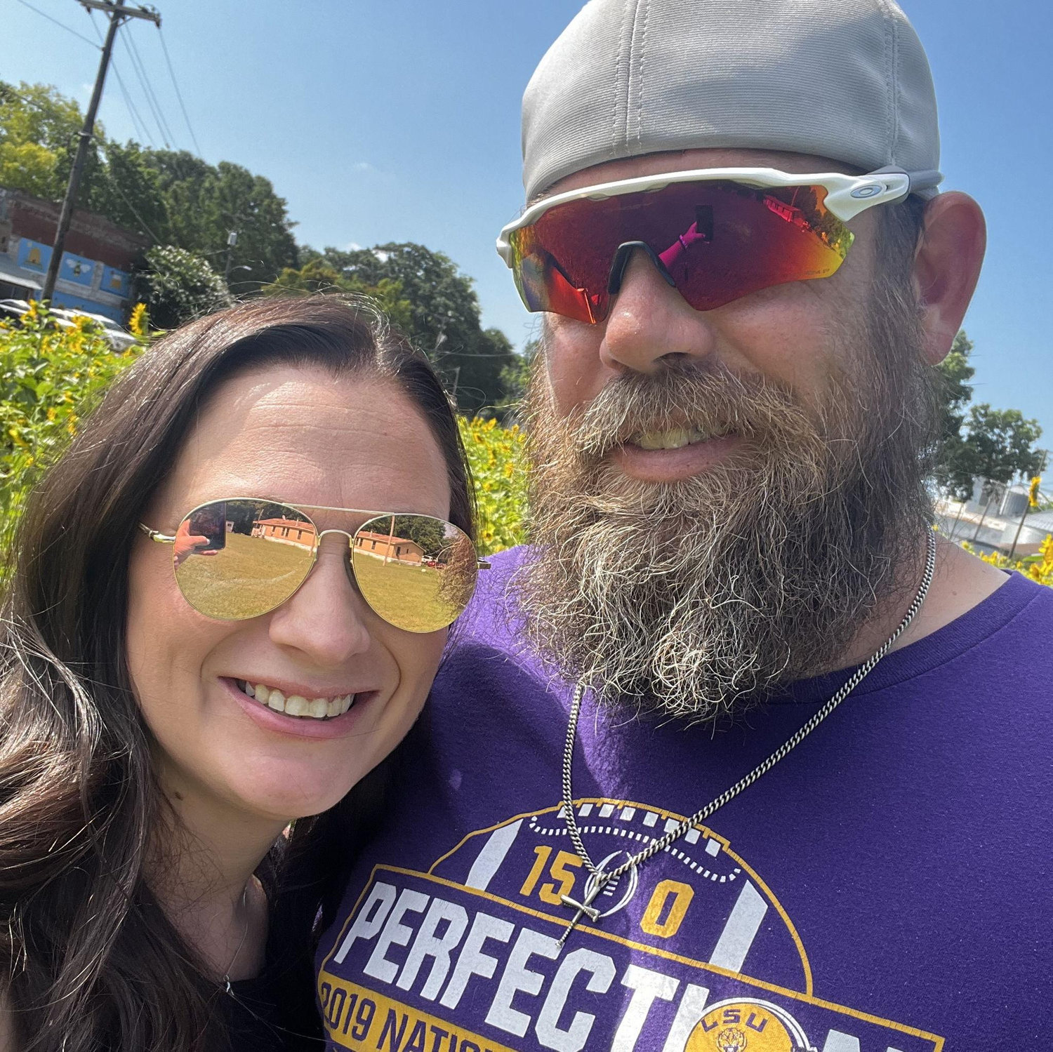 Visiting the sunflower fields in Gilliam, La