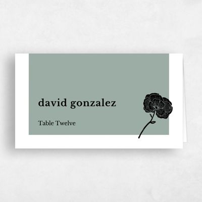 Vintage Green Wedding Place Card - Catania