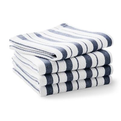 Williams Sonoma Classic Stripe Dishcloths, Set of 4, Navy Blue