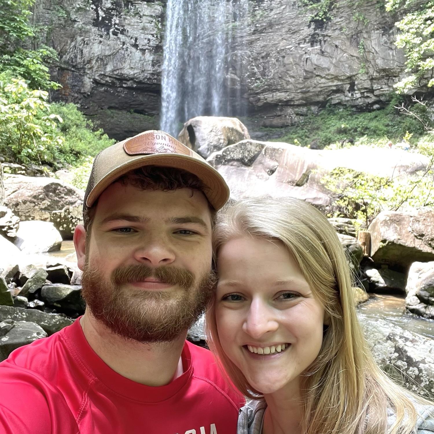 Our first picture together! We spent the day hiking at Cloudland Canyon.  This day is so special to us because we both realized after this date how serious our feelings for each other were.