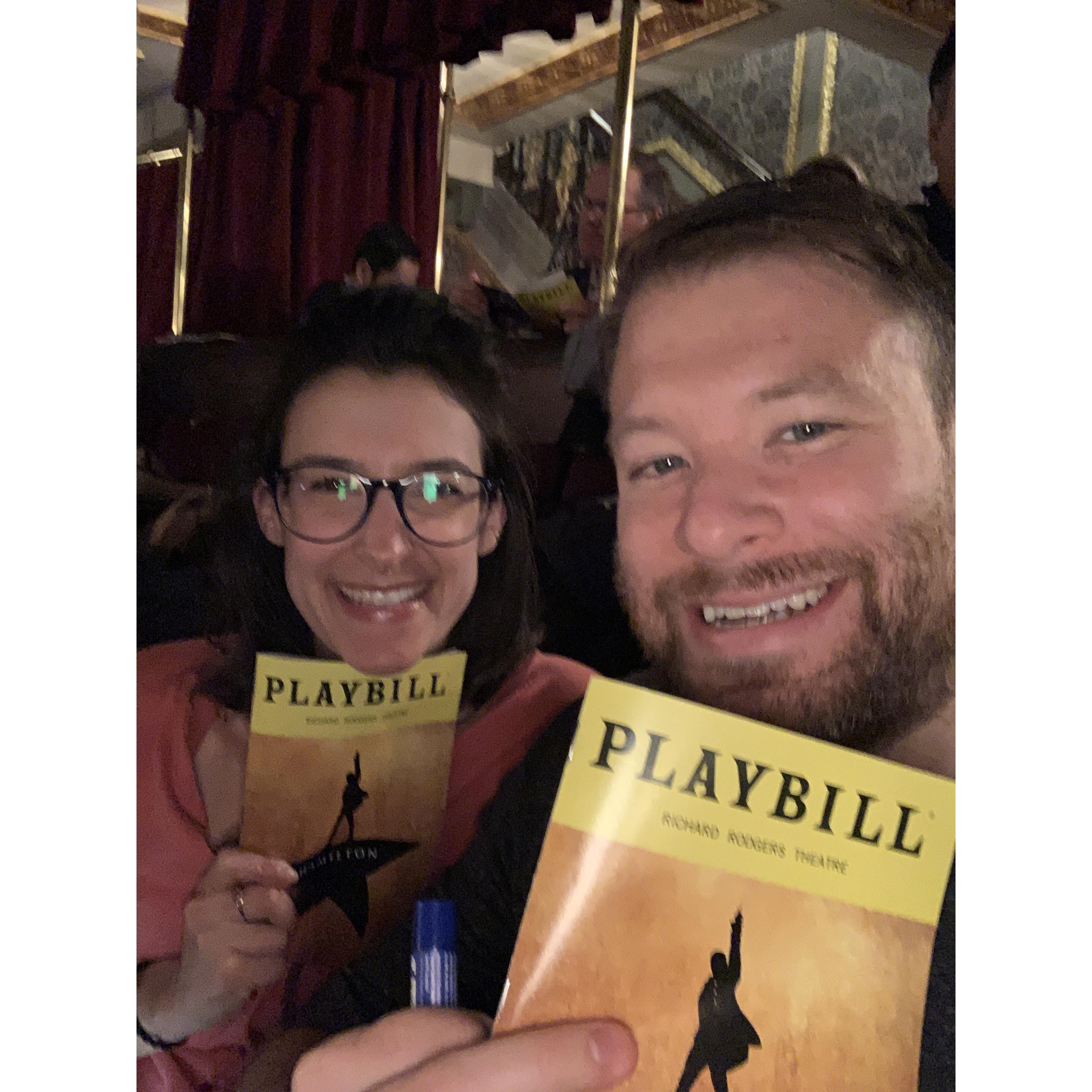 Our first Broadway show! Thanks (Andy's) DAD!