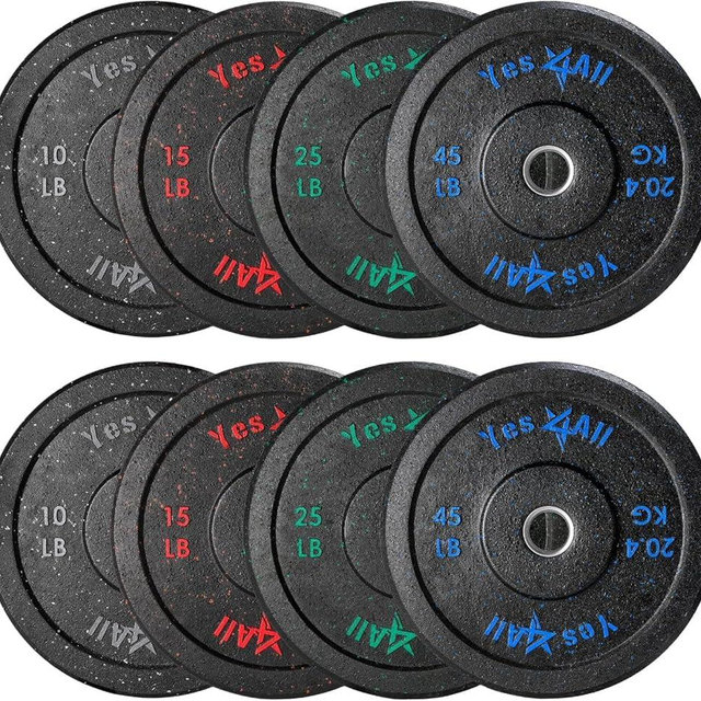 Yes4All 2" Bumper Plate, Olympic Rubber Weight Plate with Steel Hub for WeightLifting, Strength Training, Home Gym, Less Impact, Absorb Bounce & Shock (Single)