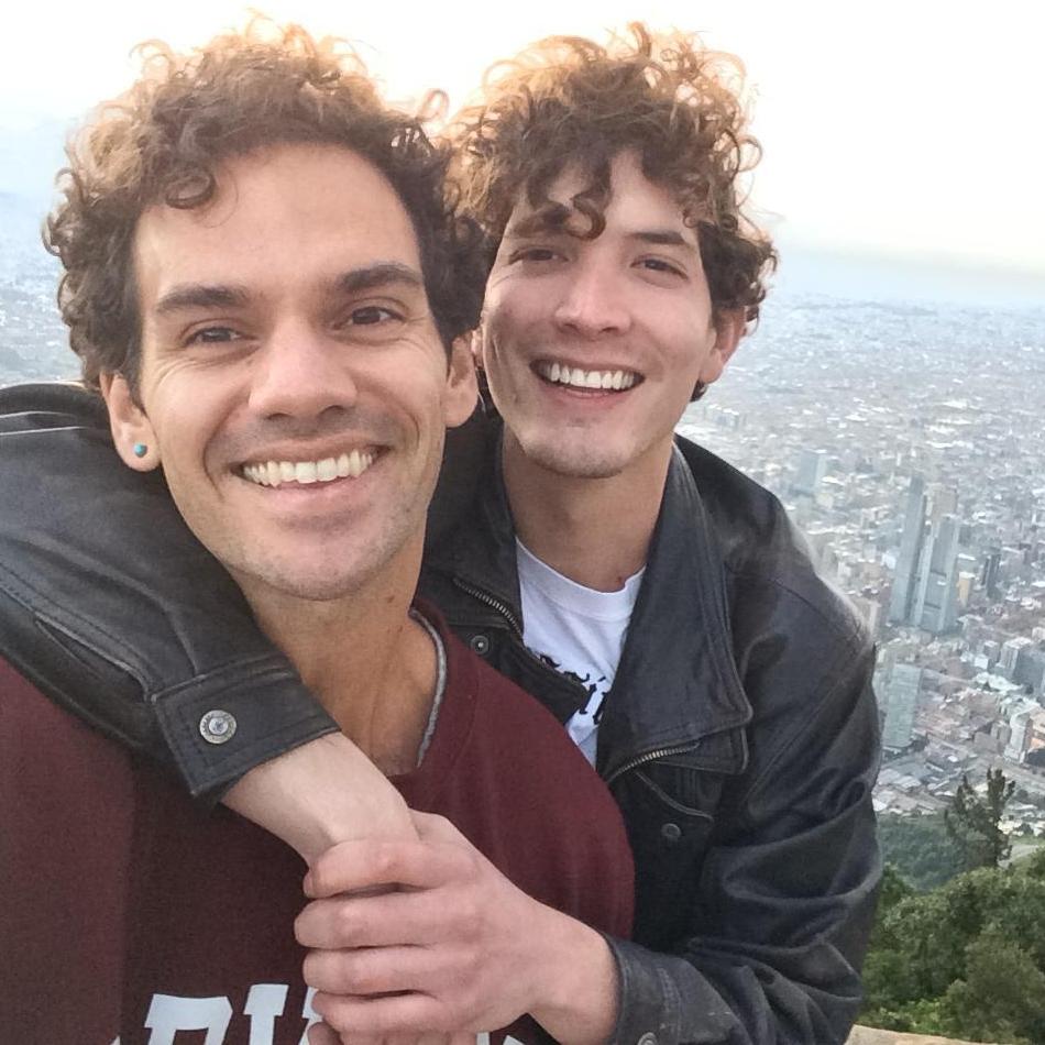 When Alex surprised Mikey one morning showing up outside of his work in Bogota Colombia.