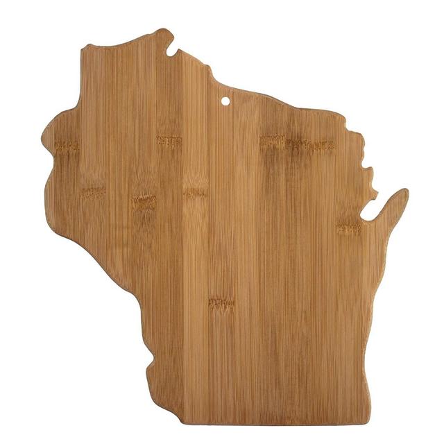 Totally Bamboo 20-7952WI Wisconsin State Shaped Bamboo Serving & Cutting Board