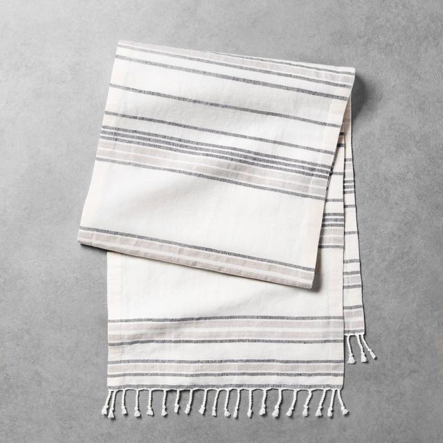 Striped Oversized Table Runner Sour Cream / Gray - Hearth & Hand™ with Magnolia