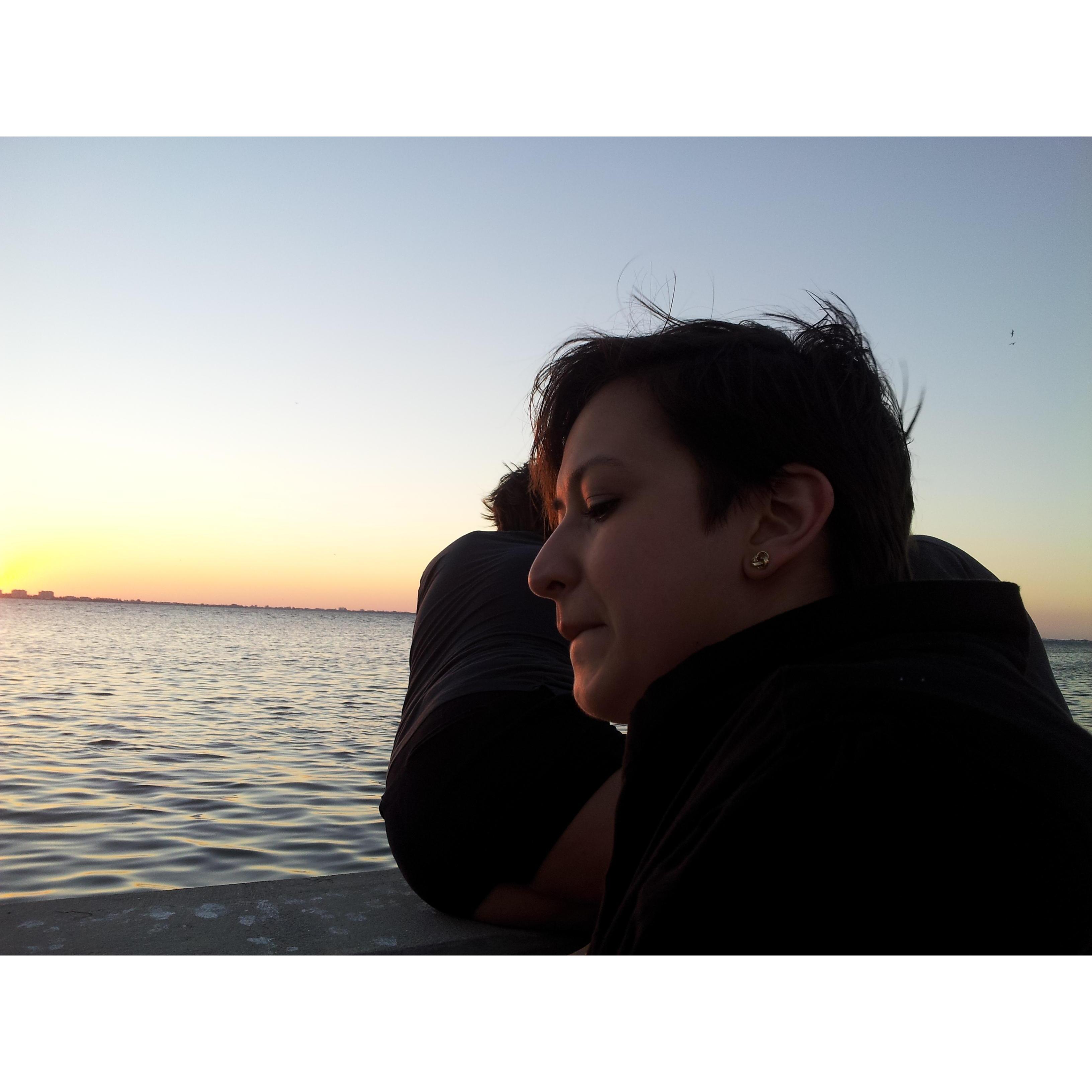 Snapped this photo of Misty the first time we visited Florida together, watching the sun set with her friends.
